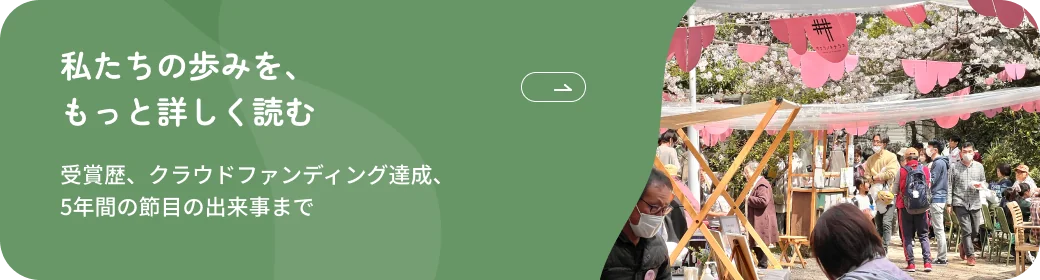 私たちの歩みを、もっと詳しく読む。受賞歴、クラウドファンディング達成、5年間の節目の出来事まで